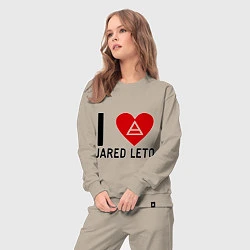 Костюм хлопковый женский I love Jared Leto, цвет: миндальный — фото 2
