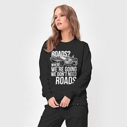 Костюм хлопковый женский We don't need roads, цвет: черный — фото 2