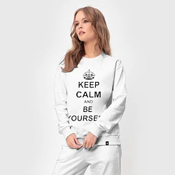 Костюм хлопковый женский Keep Calm & Be Yourself, цвет: белый — фото 2