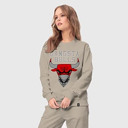 Костюм хлопковый женский Gangsta Bulls, цвет: миндальный — фото 2