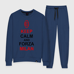 Костюм хлопковый женский Keep Calm & Forza Milan, цвет: тёмно-синий