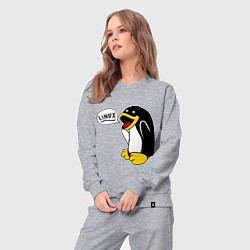 Костюм хлопковый женский Пингвин: Linux, цвет: меланж — фото 2