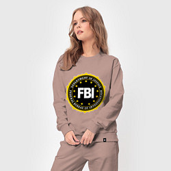 Костюм хлопковый женский FBI Departament, цвет: пыльно-розовый — фото 2