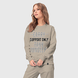 Костюм хлопковый женский Support only, цвет: миндальный — фото 2