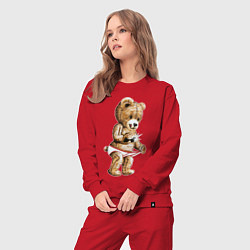 Костюм хлопковый женский Nasty Bear, цвет: красный — фото 2