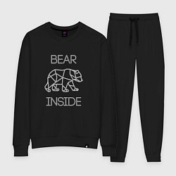 Костюм хлопковый женский Bear Inside, цвет: черный