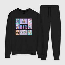 Костюм хлопковый женский BTS Boys, цвет: черный