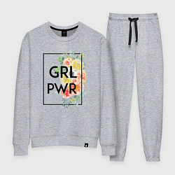 Костюм хлопковый женский GRL PWR, цвет: меланж