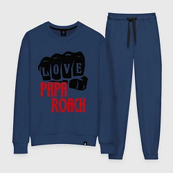 Костюм хлопковый женский Love Papa Roach, цвет: тёмно-синий