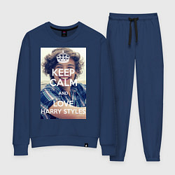 Костюм хлопковый женский Keep Calm & Love Harry Styles, цвет: тёмно-синий