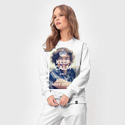 Костюм хлопковый женский Keep Calm & Love Harry Styles, цвет: белый — фото 2