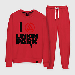 Костюм хлопковый женский I love Linkin Park, цвет: красный