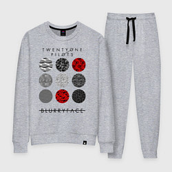 Костюм хлопковый женский TOP: Blurryface, цвет: меланж