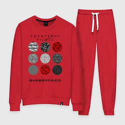 Костюм хлопковый женский TOP: Blurryface, цвет: красный