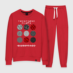 Костюм хлопковый женский TOP: Blurryface, цвет: красный