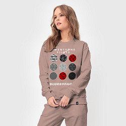 Костюм хлопковый женский TOP: Blurryface, цвет: пыльно-розовый — фото 2