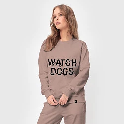 Костюм хлопковый женский Watch Dogs, цвет: пыльно-розовый — фото 2