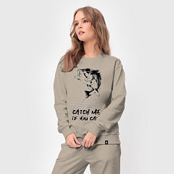 Костюм хлопковый женский Catch me if you can, цвет: миндальный — фото 2