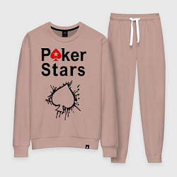 Костюм хлопковый женский Poker Stars, цвет: пыльно-розовый