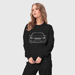 Костюм хлопковый женский BMW E60, цвет: черный — фото 2