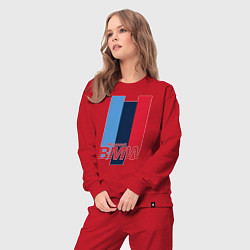 Костюм хлопковый женский BMW motosport, цвет: красный — фото 2