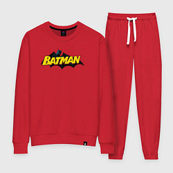 Костюм хлопковый женский Batman Logo, цвет: красный