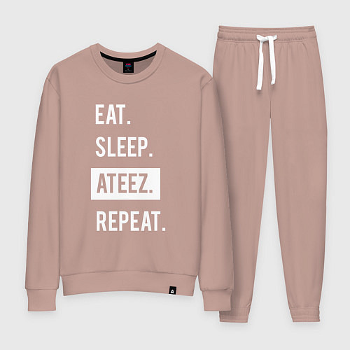 Женский костюм ЕСТЬ СПАТЬ ATEEZ ПОВТОРИТЬ / Пыльно-розовый – фото 1
