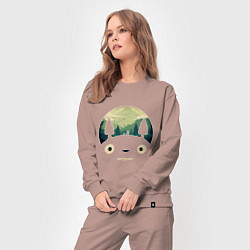 Костюм хлопковый женский Тоторо, цвет: пыльно-розовый — фото 2