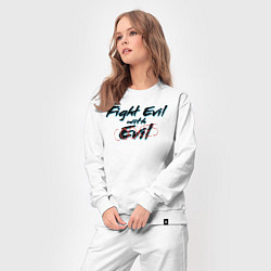 Костюм хлопковый женский Fight Evil with Cookies, цвет: белый — фото 2