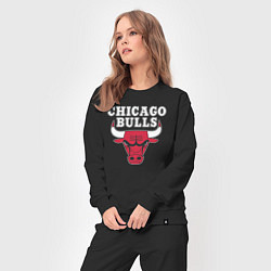 Костюм хлопковый женский CHICAGO BULLS, цвет: черный — фото 2