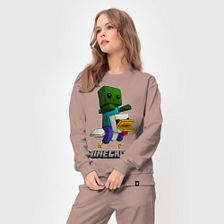Костюм хлопковый женский MINECRAFT, цвет: пыльно-розовый — фото 2