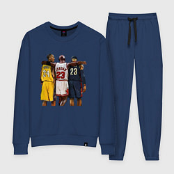 Костюм хлопковый женский Bryant, Jordan, James, цвет: тёмно-синий