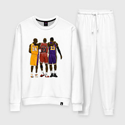 Костюм хлопковый женский Kobe, Michael, LeBron, цвет: белый