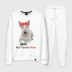 Костюм хлопковый женский Bull terrier Mom, цвет: белый