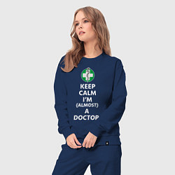 Костюм хлопковый женский Keep calm I??m a doctor, цвет: тёмно-синий — фото 2