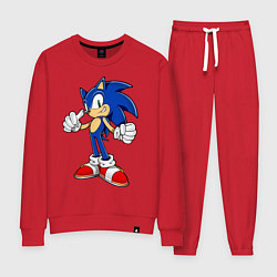 Костюм хлопковый женский Sonic, цвет: красный