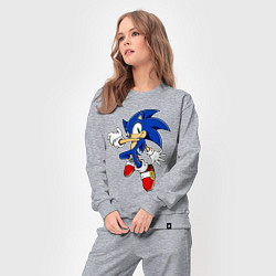 Костюм хлопковый женский Sonic, цвет: меланж — фото 2
