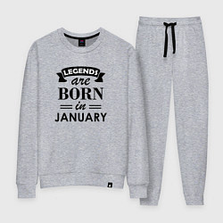Костюм хлопковый женский Legends are born in january, цвет: меланж