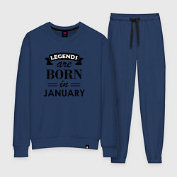 Костюм хлопковый женский Legends are born in january, цвет: тёмно-синий