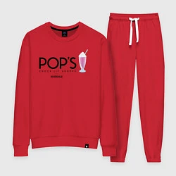 Костюм хлопковый женский POPS, цвет: красный