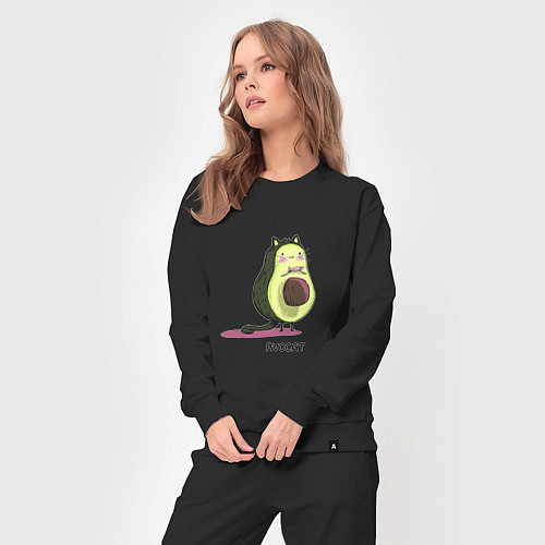 Женский костюм Авокадо кот - авокот / Черный – фото 3
