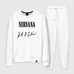 Костюм хлопковый женский NIRVANA АВТОГРАФ КУРТА КОБЕЙНА, цвет: белый