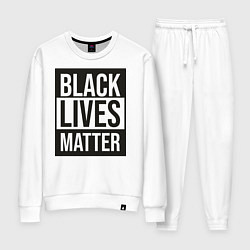 Костюм хлопковый женский BLACK LIVES MATTER, цвет: белый
