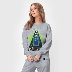 Костюм хлопковый женский Trust me, i'm doctor who, цвет: меланж — фото 2