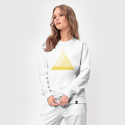 Костюм хлопковый женский Градиентный треугольник 5, цвет: белый — фото 2