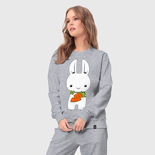 Женский костюм Зайчик с морковкой / Меланж – фото 3