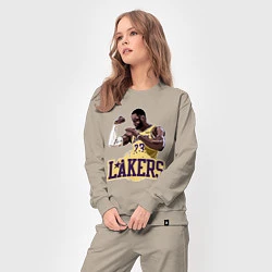 Костюм хлопковый женский LeBron - Lakers, цвет: миндальный — фото 2