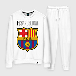Костюм хлопковый женский Barcelona FC, цвет: белый
