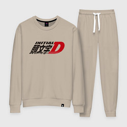 Костюм хлопковый женский Initial D Logo Z, цвет: миндальный