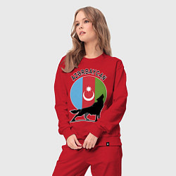 Костюм хлопковый женский Азербайджан, цвет: красный — фото 2